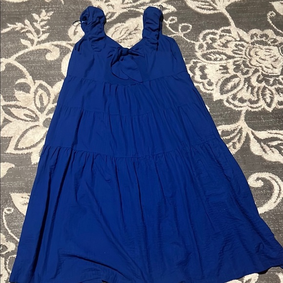 Old Navy Blue Maxi Sundress with Puff Sleeves - Picture 4 of 6